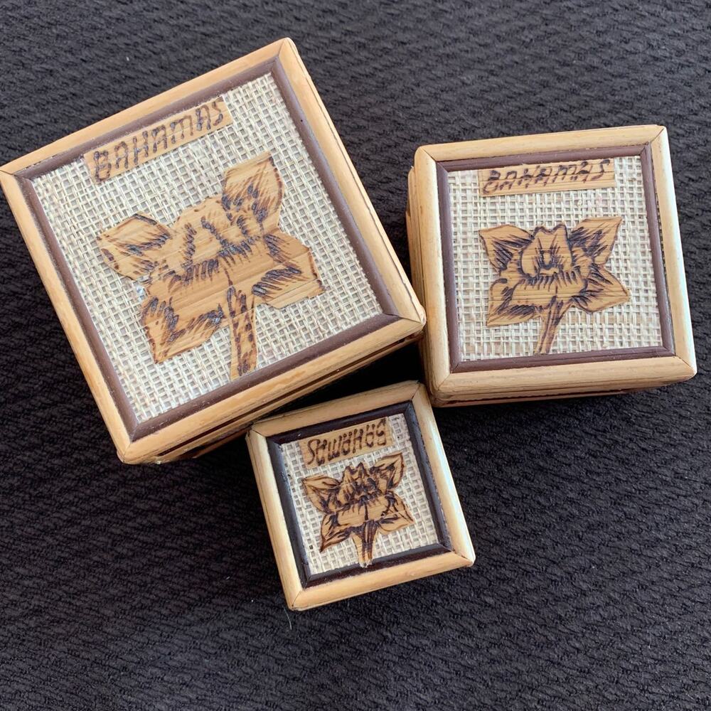 Bamboo Boxes - Trinket - Set of 3